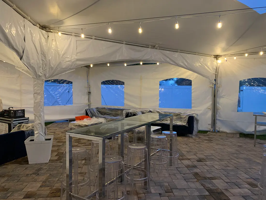 pole tent set up